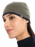 Unisex Merino 200 Pocket Hat Loden/Midnight Navy - 2