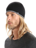 Unisex Merino 200 Pocket Hat Black/Gritstone Heather - 2