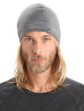 Unisex Merino 200 Pocket Hat Black/Gritstone Heather - 3