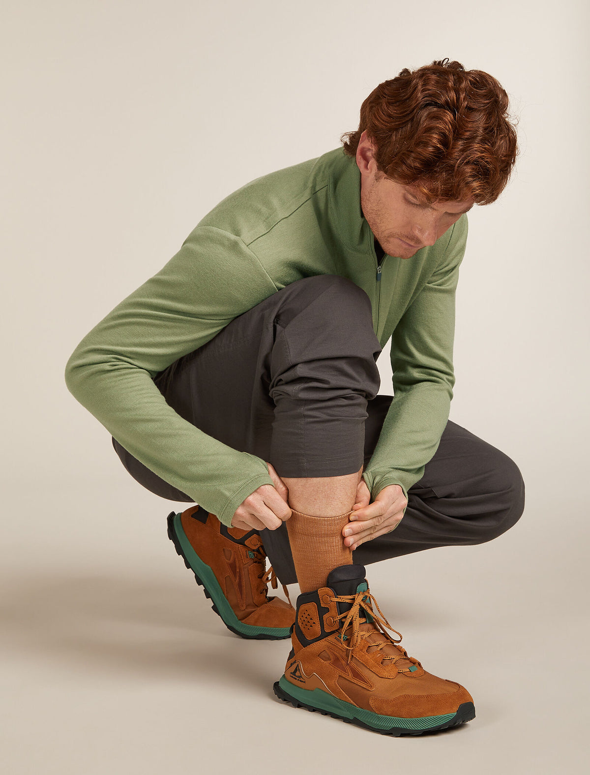 Chaussettes Vie quotidienne Lifestyle Light Crew en mérinos Men's Trail/Topaz - 1